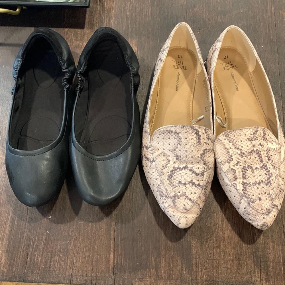Womens size 10 set of 2 ballet flats